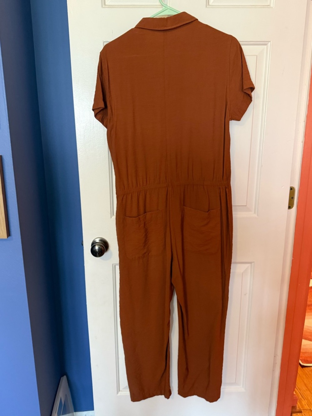 Bridge & Burn Women's Rust Short-Sleeve Button-Front Jumpsuit - Picture 3 of 3